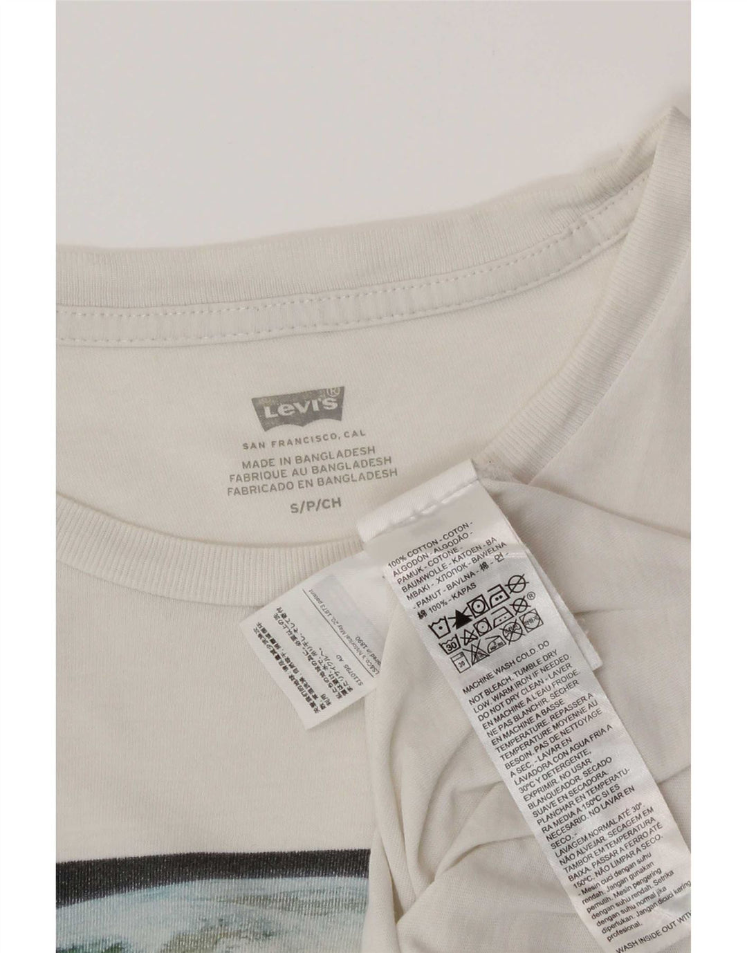 Levi's Mens Graphic T-Shirt Top Small White Cotton