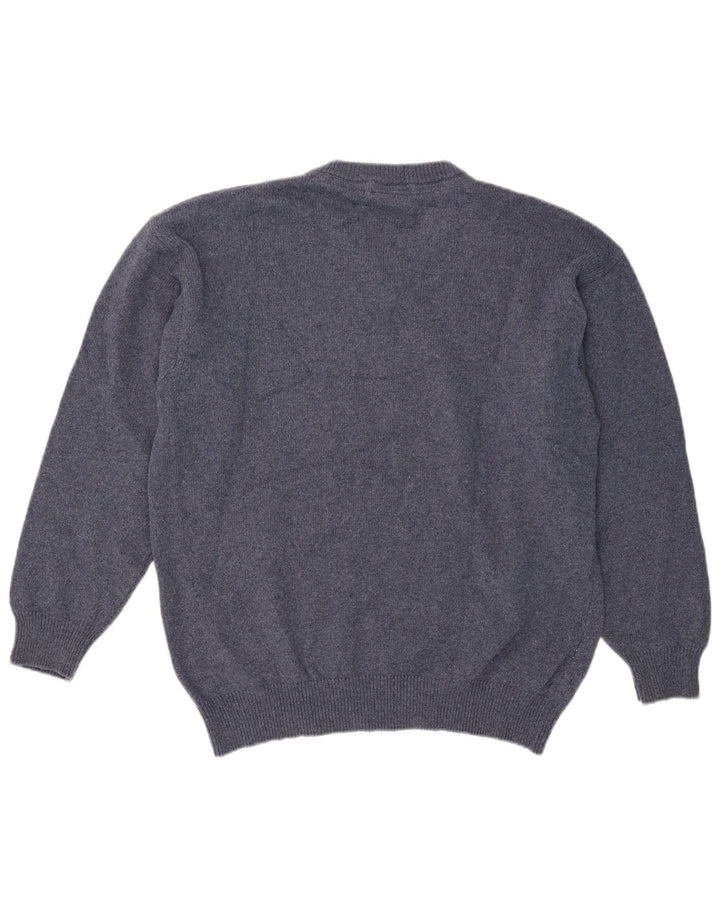Murphy & Nye Mens V-Neck Jumper Sweater Large Blue Wool