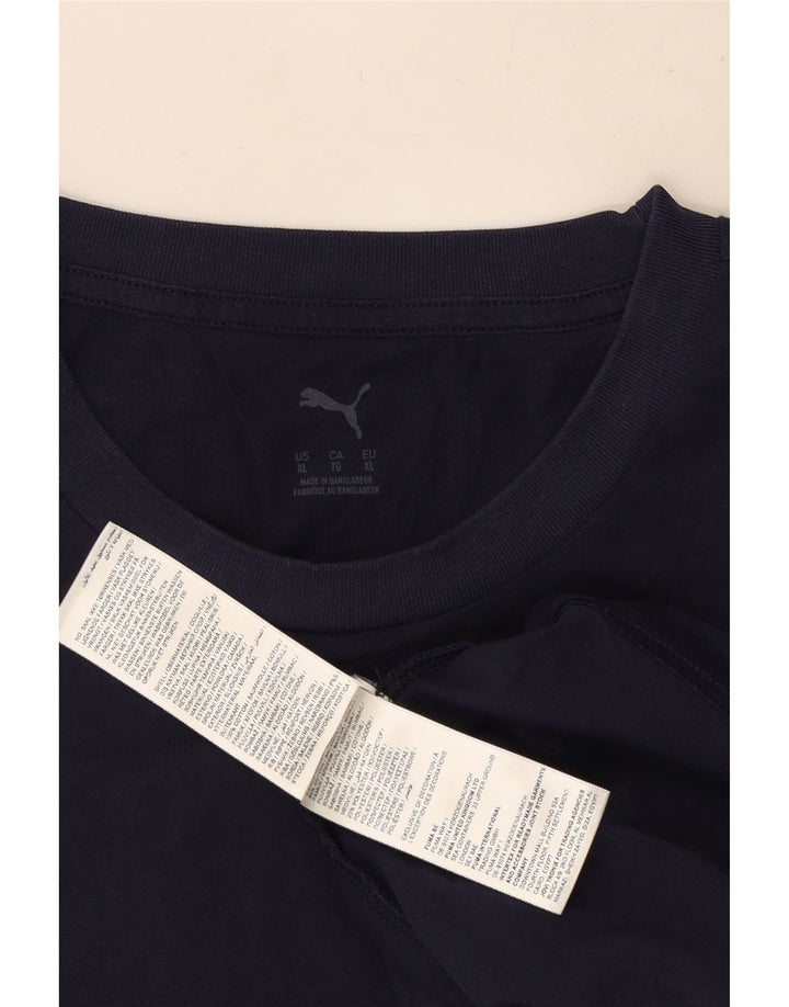 Puma Mens T-Shirt Top XL Navy Blue Cotton
