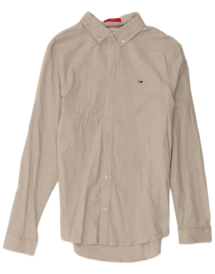 Tommy Hilfiger Mens Shirt Large Grey Cotton