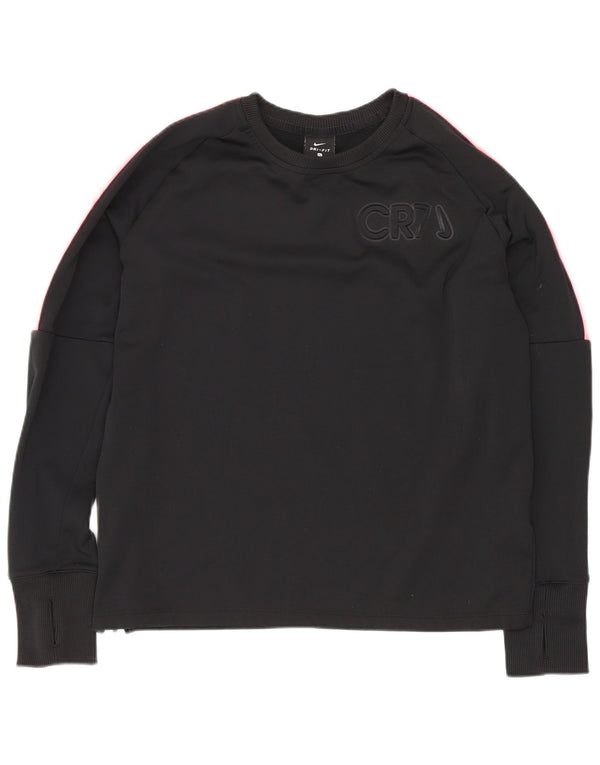 Nike Boys CR7 Graphic Sweatshirt Jumper 13-14 Years XL Black Colourblock