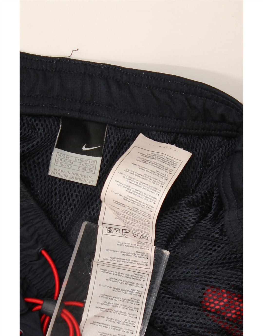 NIKE Mens Capri Tracksuit Trousers Medium  Navy Blue Colourblock Nylon