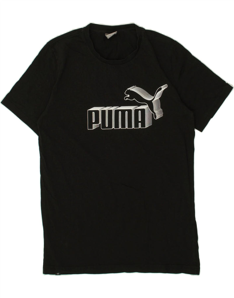 PUMA Mens Graphic T-Shirt Top Medium Black Cotton Vintage Puma and Second-Hand Puma from Messina Hembry 