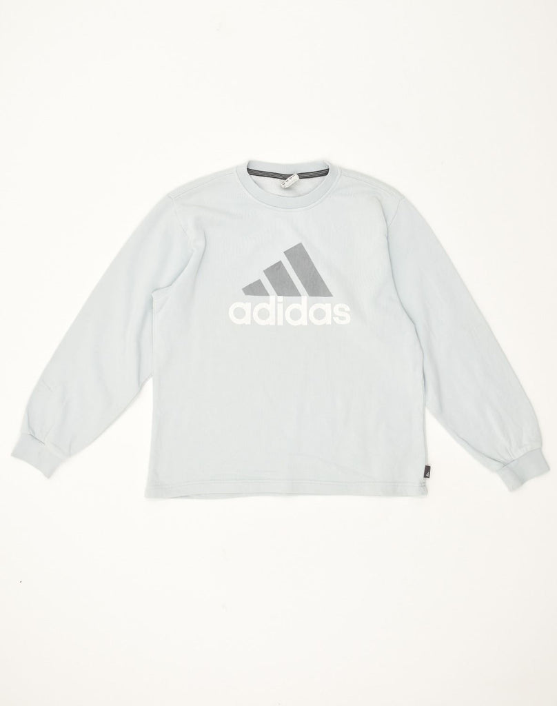 ADIDAS Boys Graphic Sweatshirt Jumper 11-12 Years Blue Cotton | Vintage Adidas | Thrift | Second-Hand Adidas | Used Clothing | Messina Hembry 