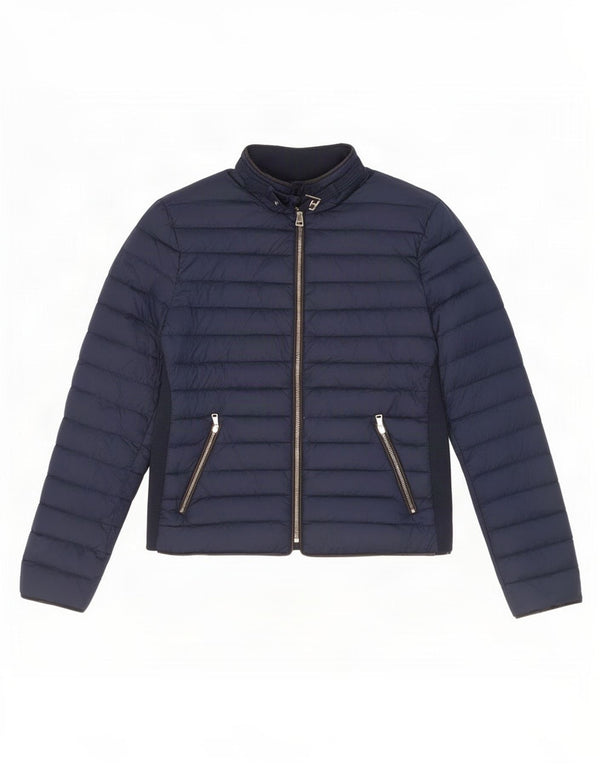 Zara Womens Padded Jacket UK 14 Large Navy Blue