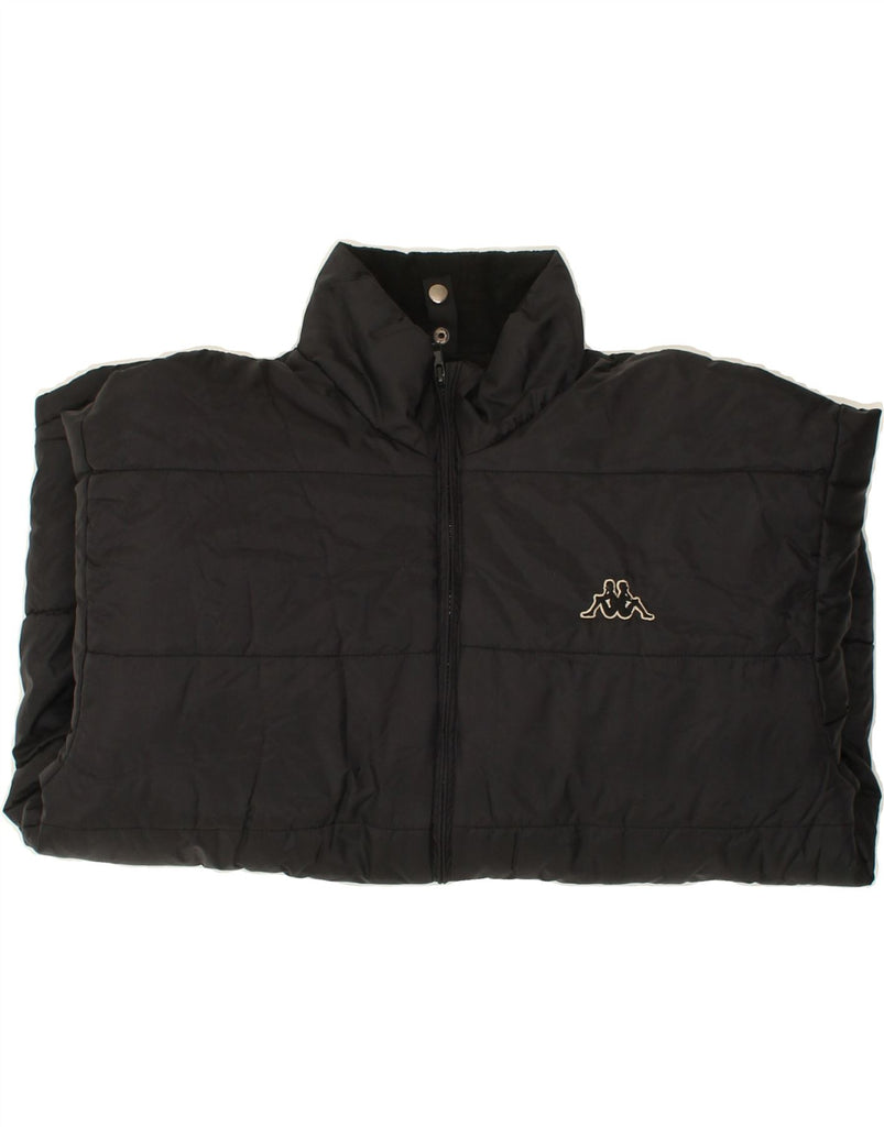KAPPA Mens Padded Jacket UK 40 Large Black Polyamide | Vintage Kappa | Thrift | Second-Hand Kappa | Used Clothing | Messina Hembry 