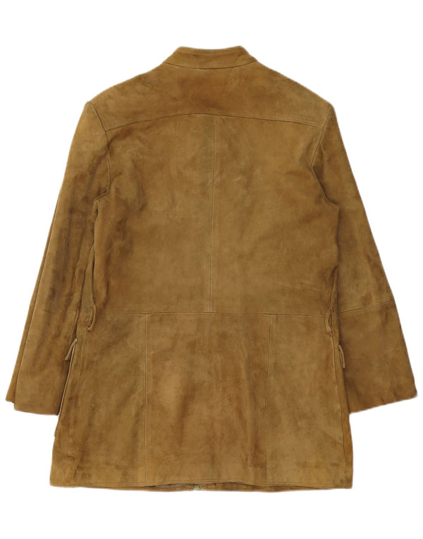 Vintage Womens Suede Jacket UK 14 Medium Brown Leather