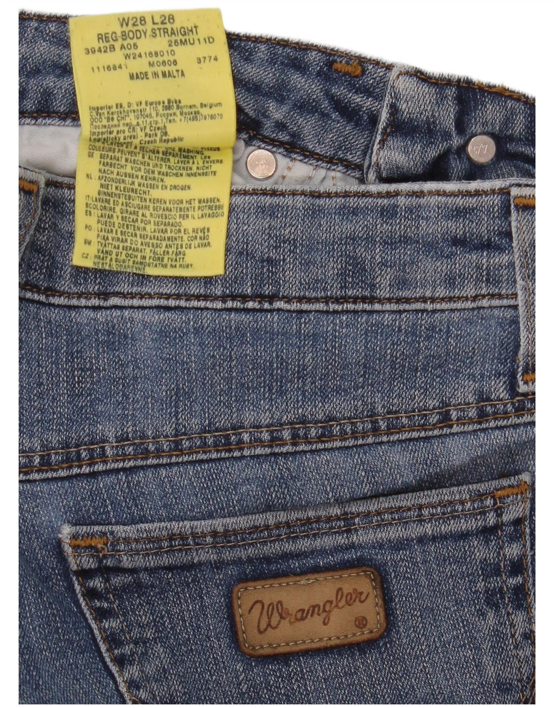 WRANGLER Womens Straight Jeans W28 L28 Blue Cotton