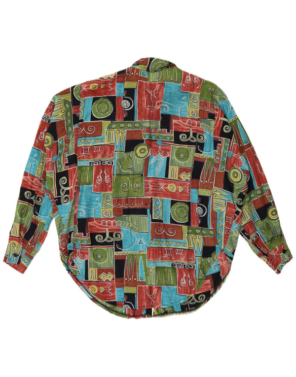Vintage Womens Shirt Blouse UK 20 2XL Multicoloured Patchwork