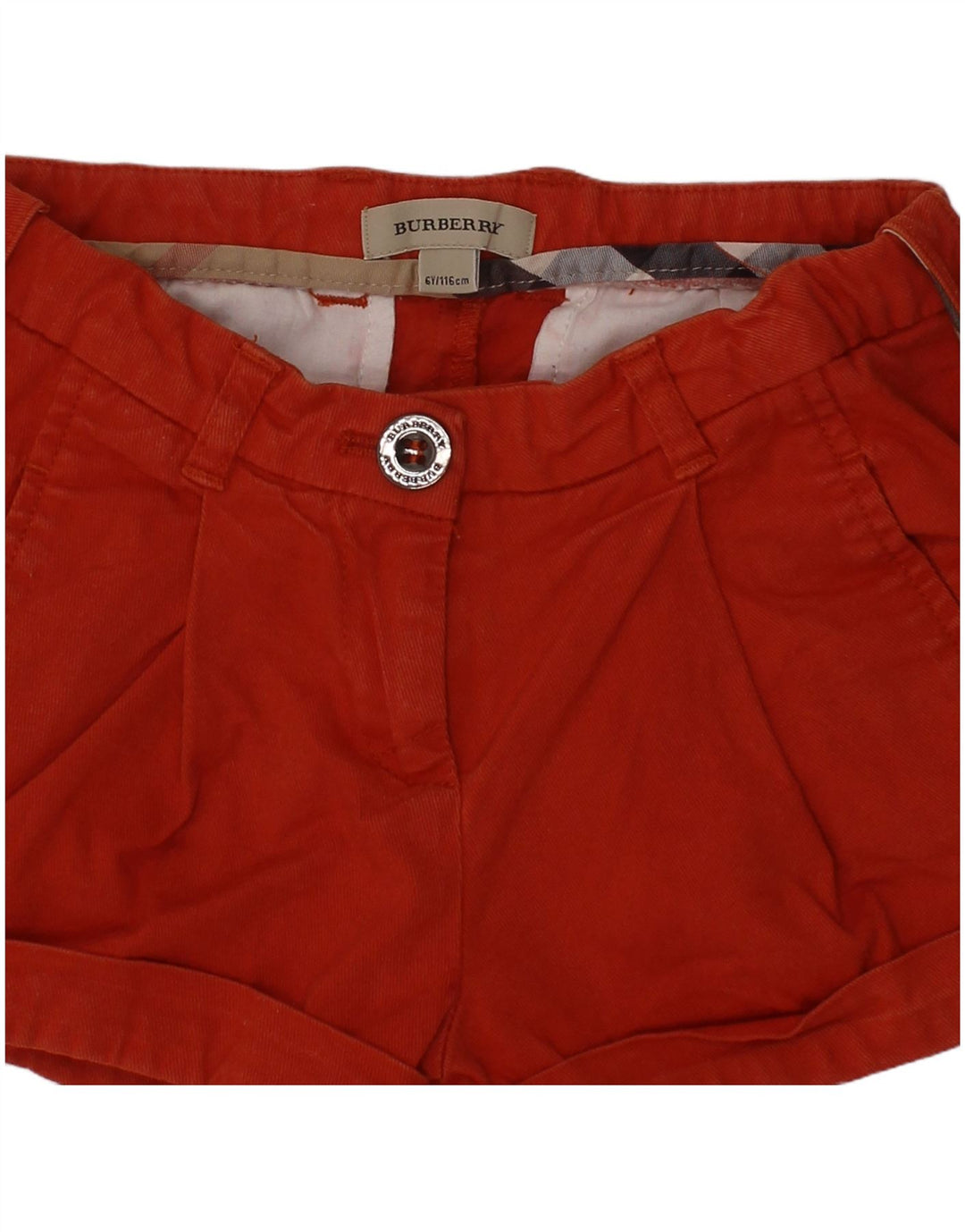 Burberry Girls Chino Shorts 5-6 Years W22 Red Cotton Classic