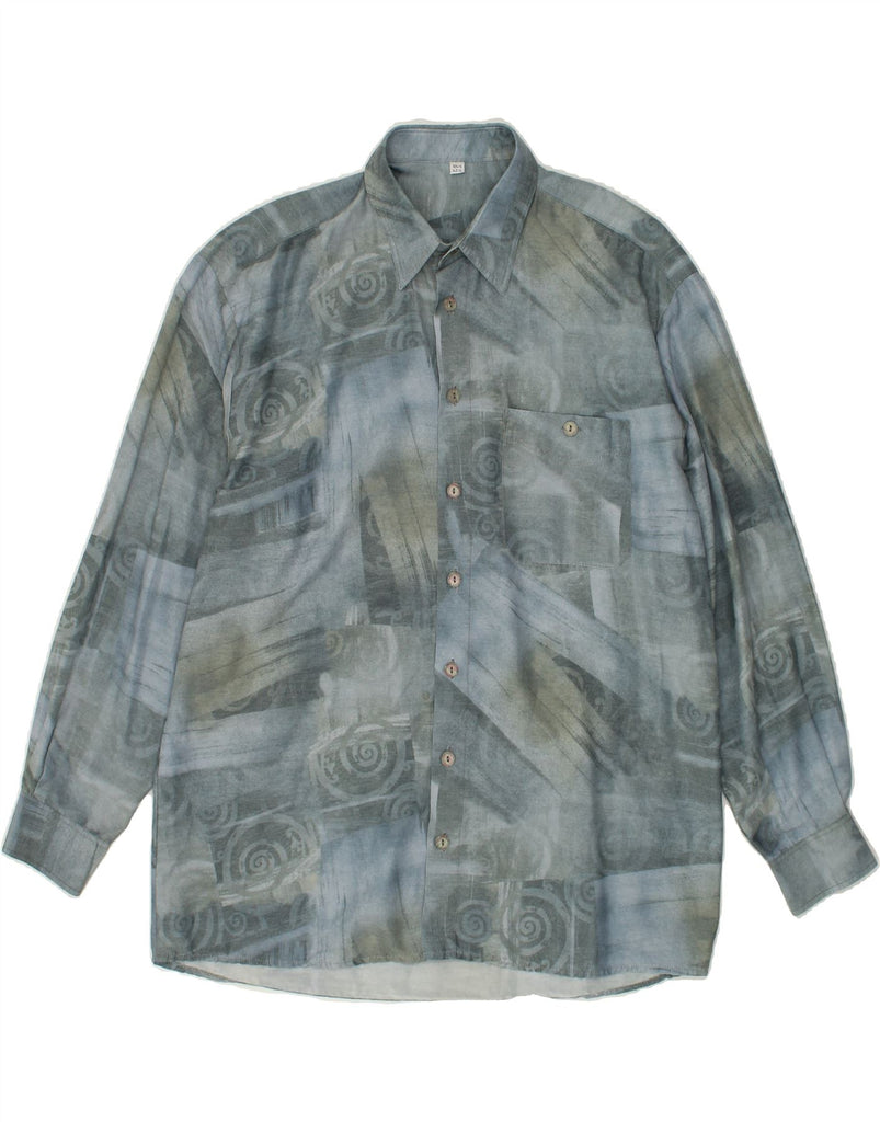 VINTAGE Mens Abstract Pattern Shirt Size 42 Large Blue | Vintage Vintage | Thrift | Second-Hand Vintage | Used Clothing | Messina Hembry 