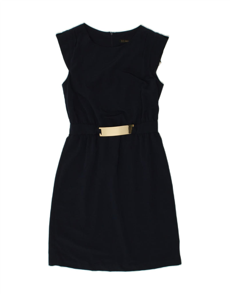 ZARA Womens Sleeveless Sheath Dress UK 6 XS Navy Blue | Vintage Zara | Thrift | Second-Hand Zara | Used Clothing | Messina Hembry 