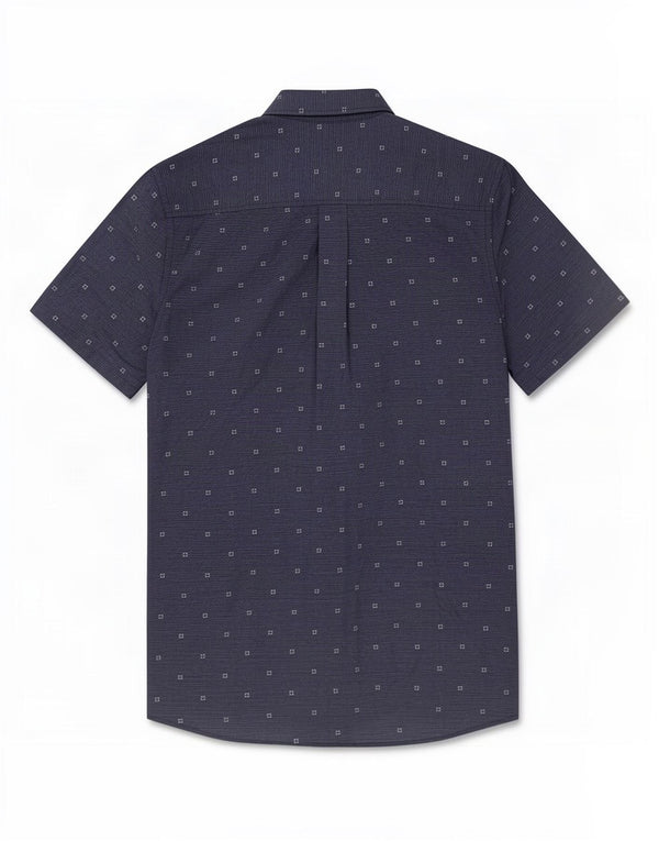 Superdry Mens Short Sleeve Regular Fit Shirt Small Navy Blue Geometric