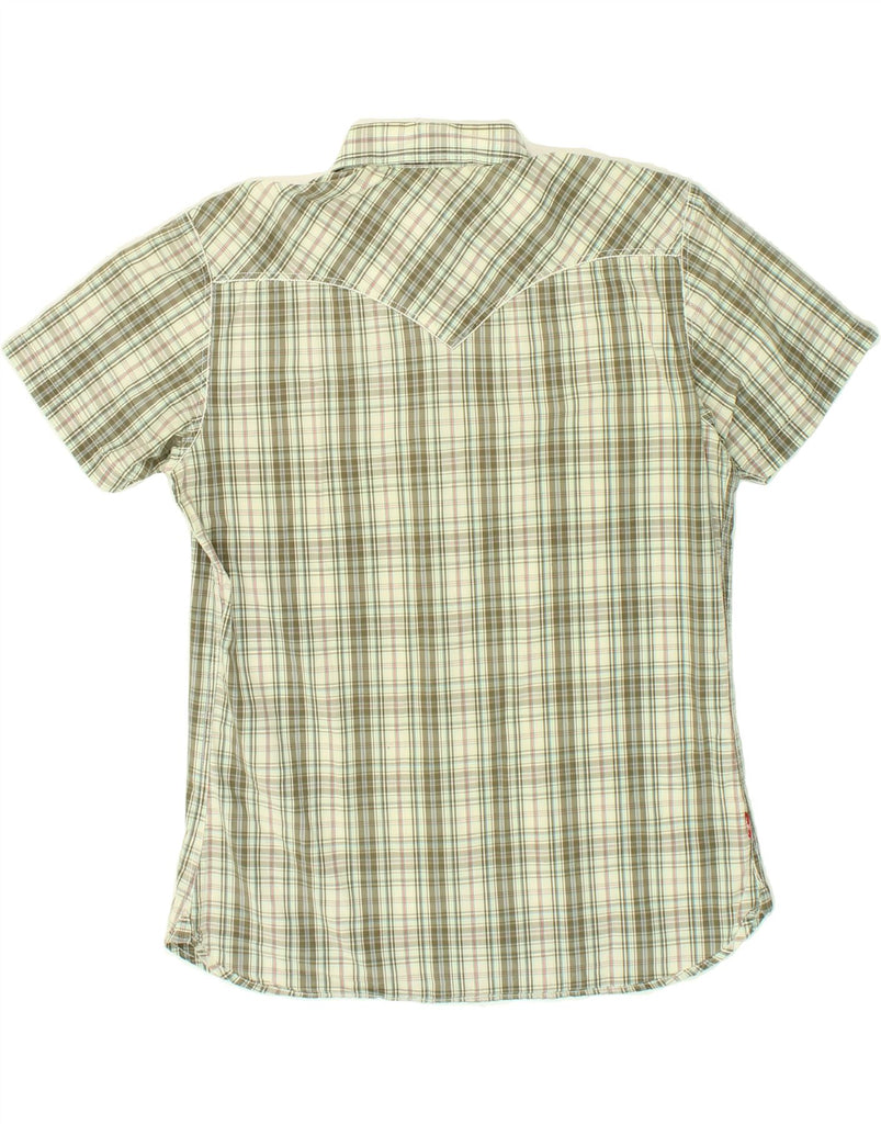 LEVI'S Mens Short Sleeve Shirt Medium Green Check Cotton | Vintage Levi's | Thrift | Second-Hand Levi's | Used Clothing | Messina Hembry 