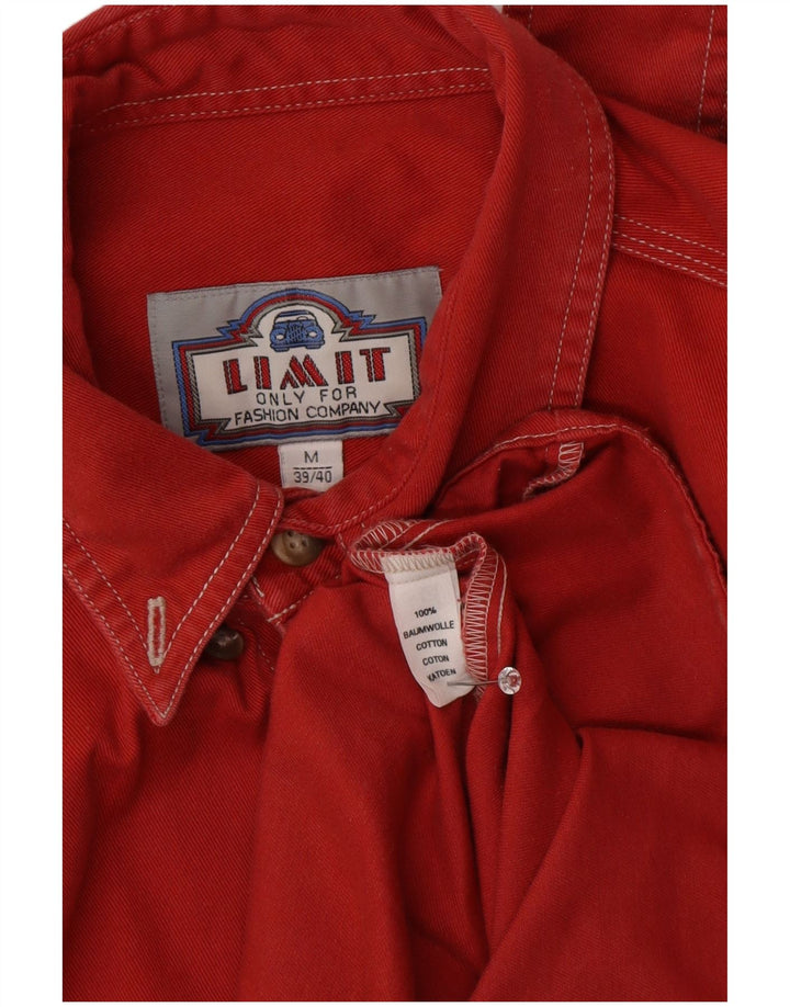 Limit Mens Denim Shirt Size 39/40 Medium Red Cotton