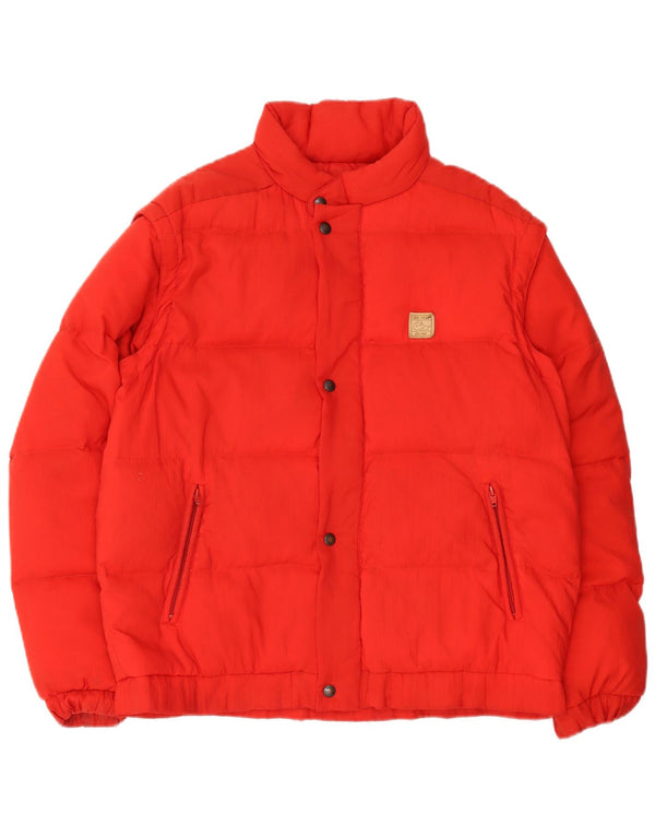 MC Ross Mens Hooded Padded Jacket IT 50 Large Red Polyamide