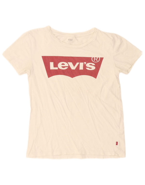 Levi's Womens Graphic T-Shirt Top UK 6 XS White
