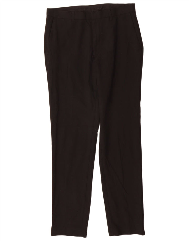 Marks & Spencer Mens Slim Fit Suit Trousers W32 L33 Black Polyester