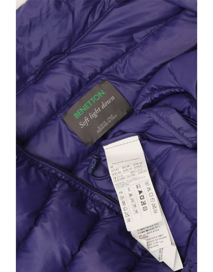 BENETTON Womens Padded Gilet UK 10 Small Purple Polyamide