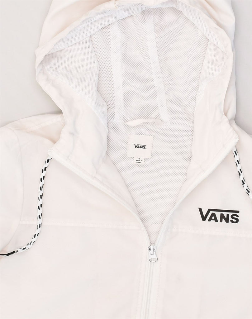 VANS Mens Hooded Rain Jacket UK 36 Small White Polyester | Vintage Vans | Thrift | Second-Hand Vans | Used Clothing | Messina Hembry 