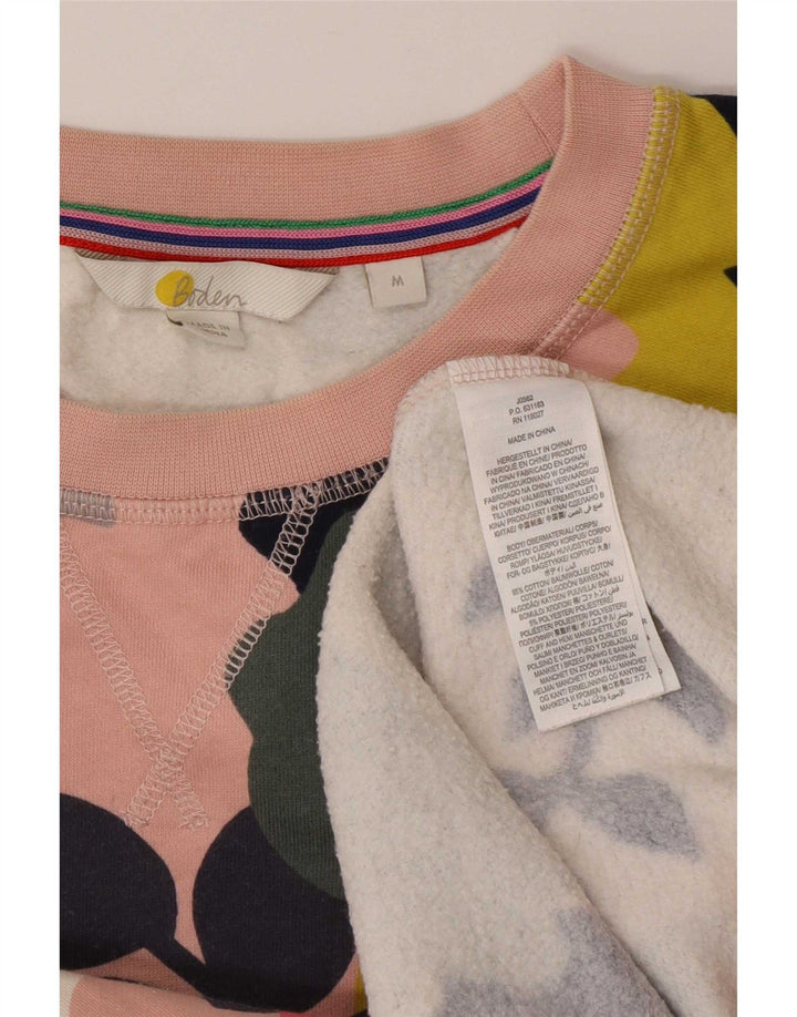 Boden Womens Regular Fit Sweatshirt Jumper Medium Pink Floral Cotton