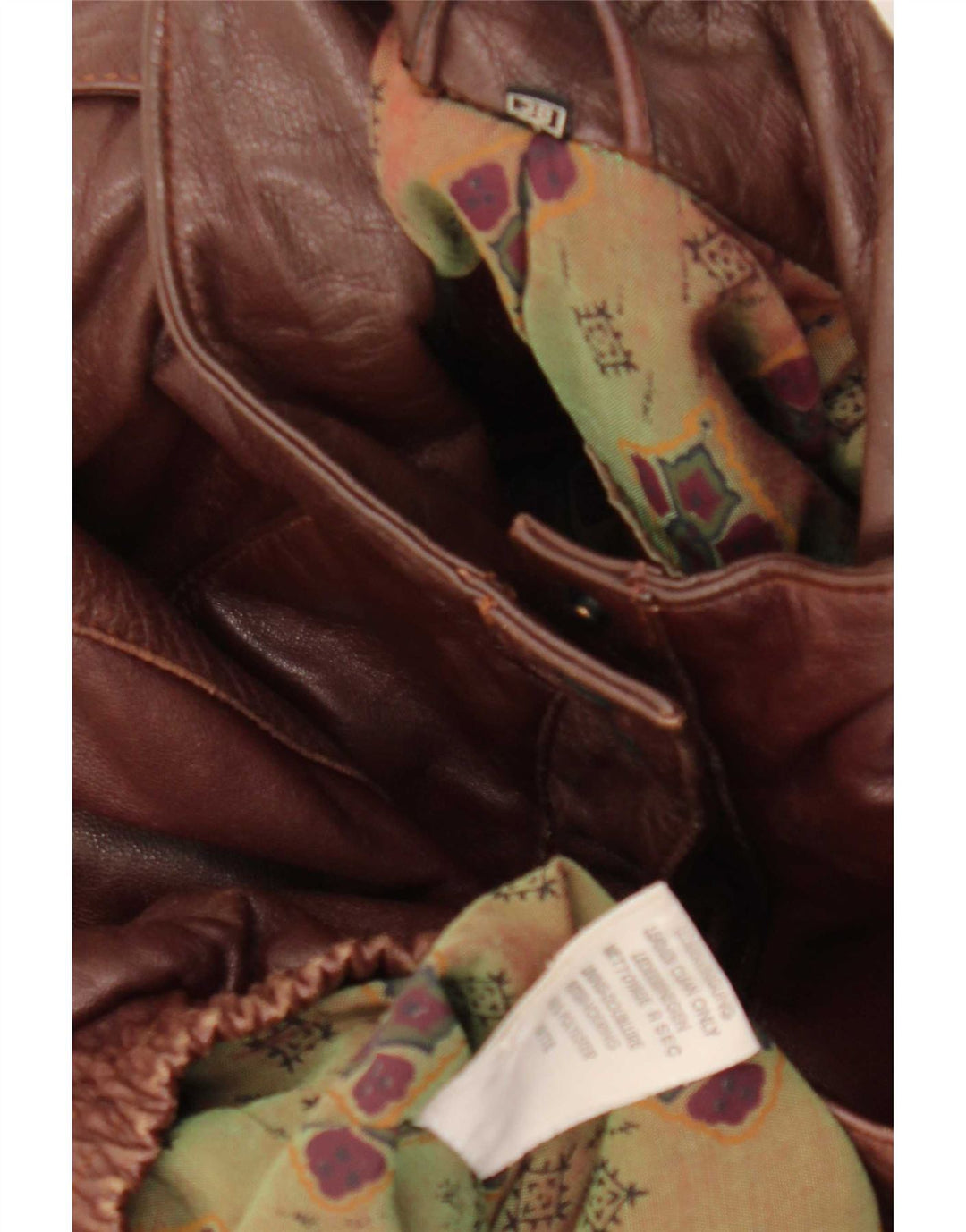 Vintage Womens Oversized Leather Jacket EU 38 Medium Brown Leather