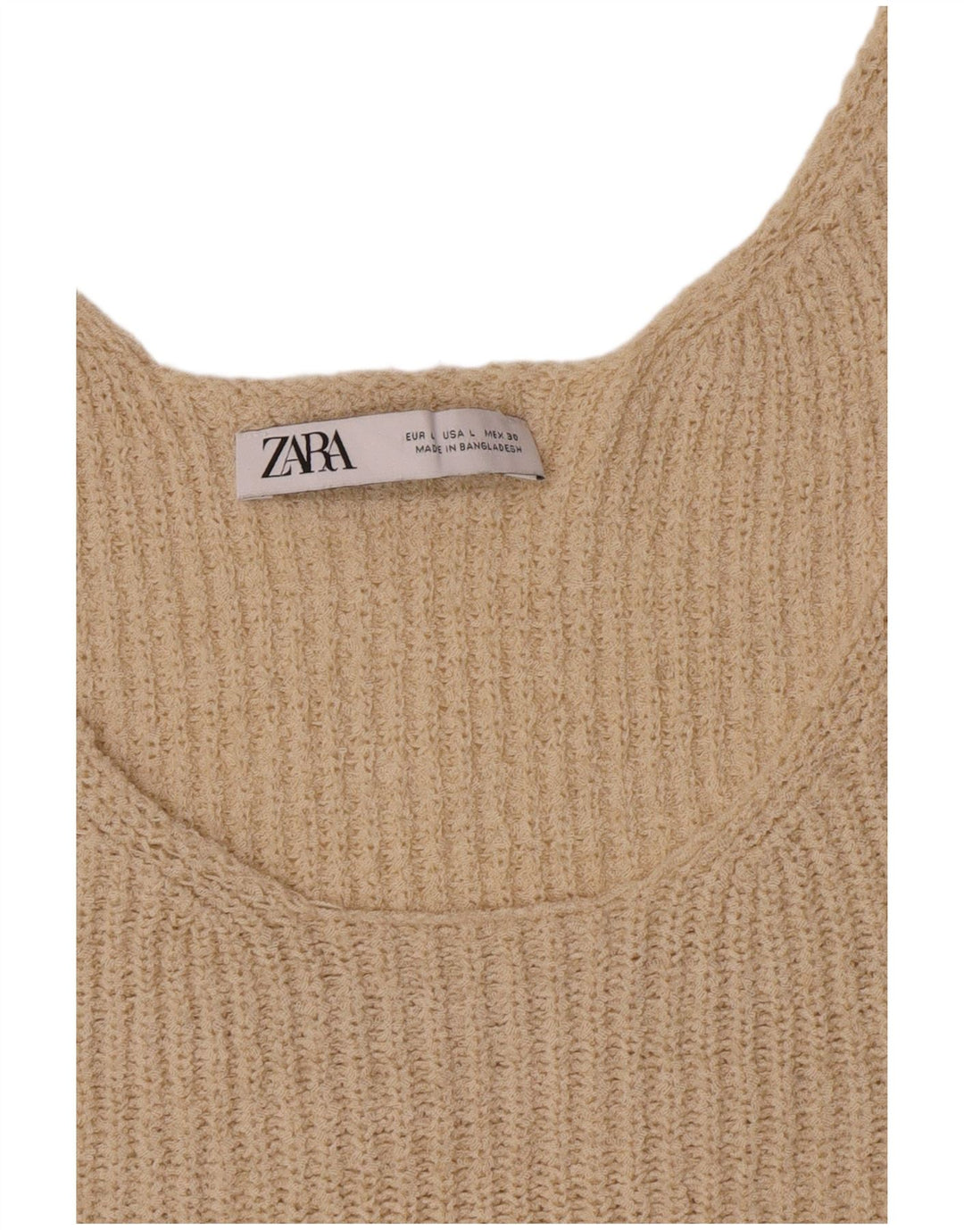 Zara Womens Vest Top UK 14 Large Beige