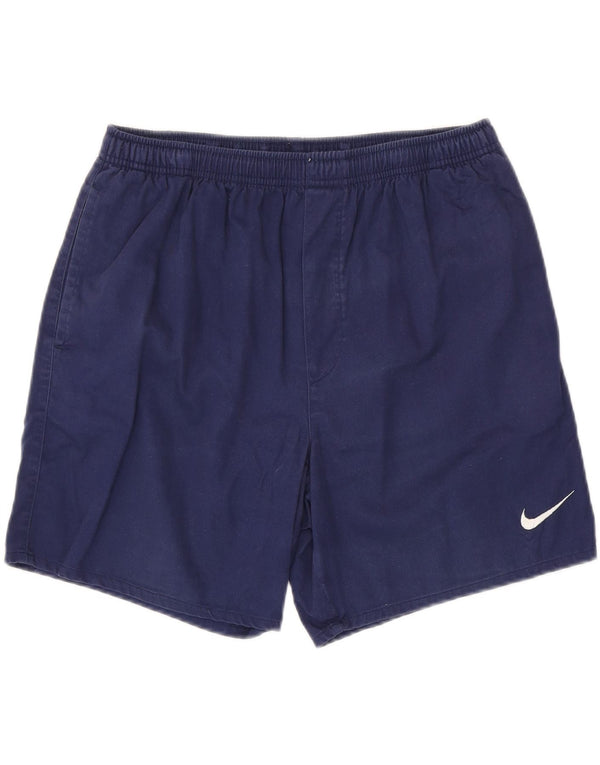 NIKE Mens Sport Shorts Medium Navy Blue Cotton