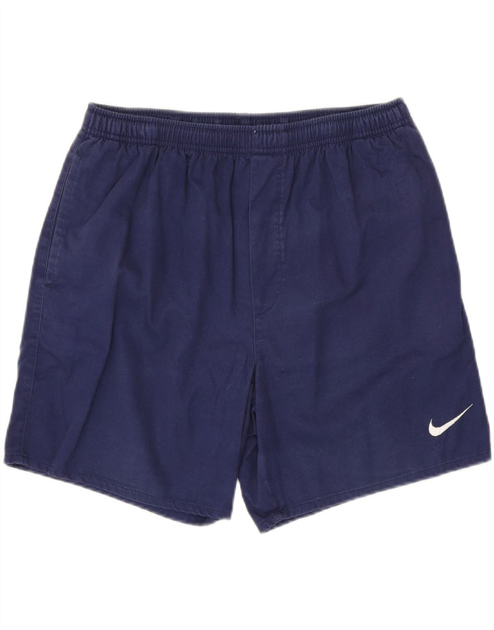 NIKE Mens Sport Shorts Medium Navy Blue Cotton