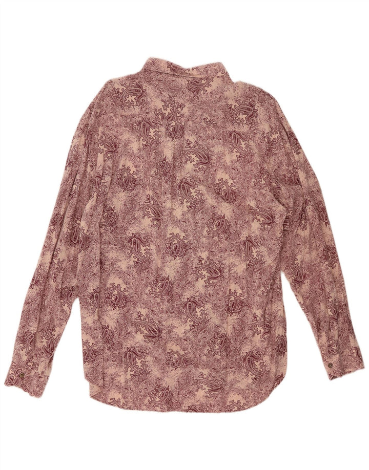 LEADER Mens Shirt XL Purple Paisley Viscose