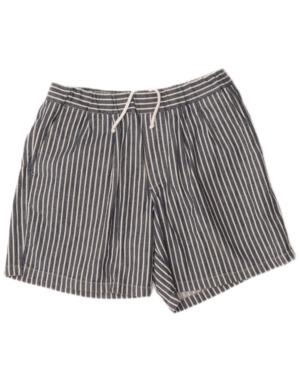 Zara Mens Sport Shorts Large W34 Blue Striped Cotton