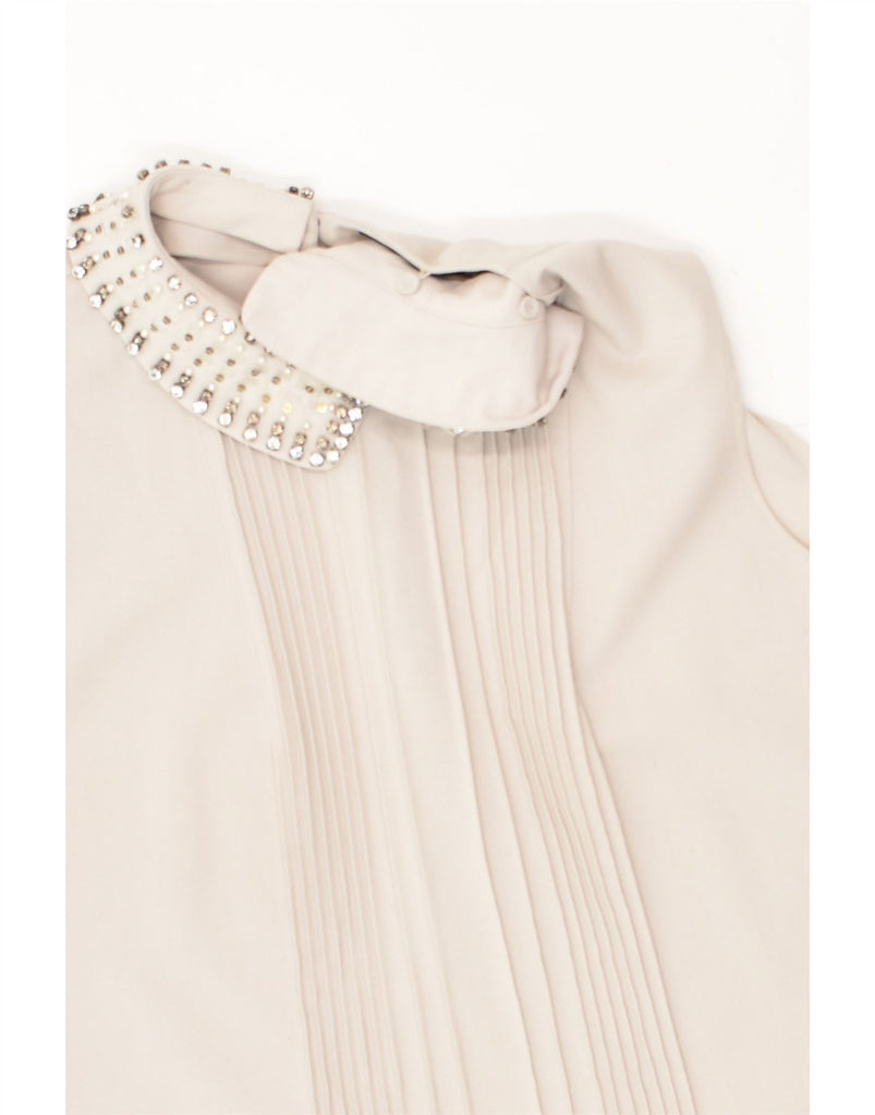 MASSIMO DUTTI Womens Sleeveless Sheath Dress EU 40 Medium Off White | Vintage Massimo Dutti | Thrift | Second-Hand Massimo Dutti | Used Clothing | Messina Hembry 