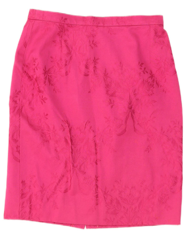 Yves Saint Laurent Womens Straight Skirt W28 Medium Pink Floral