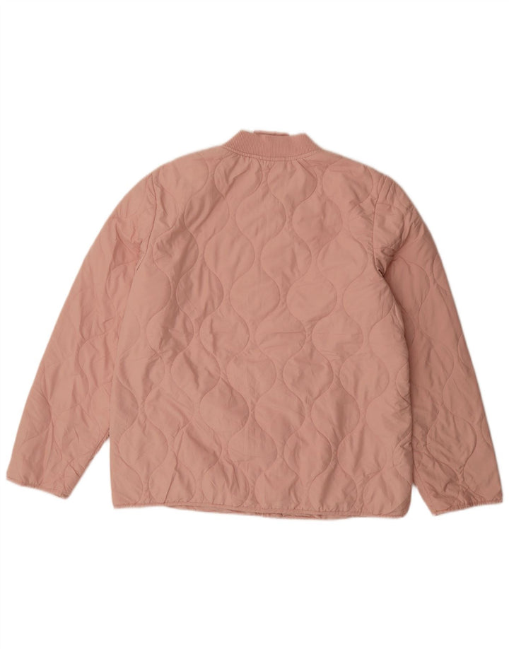 Marks & Spencer Womens Quilted Jacket UK 12 Medium Pink Polyester