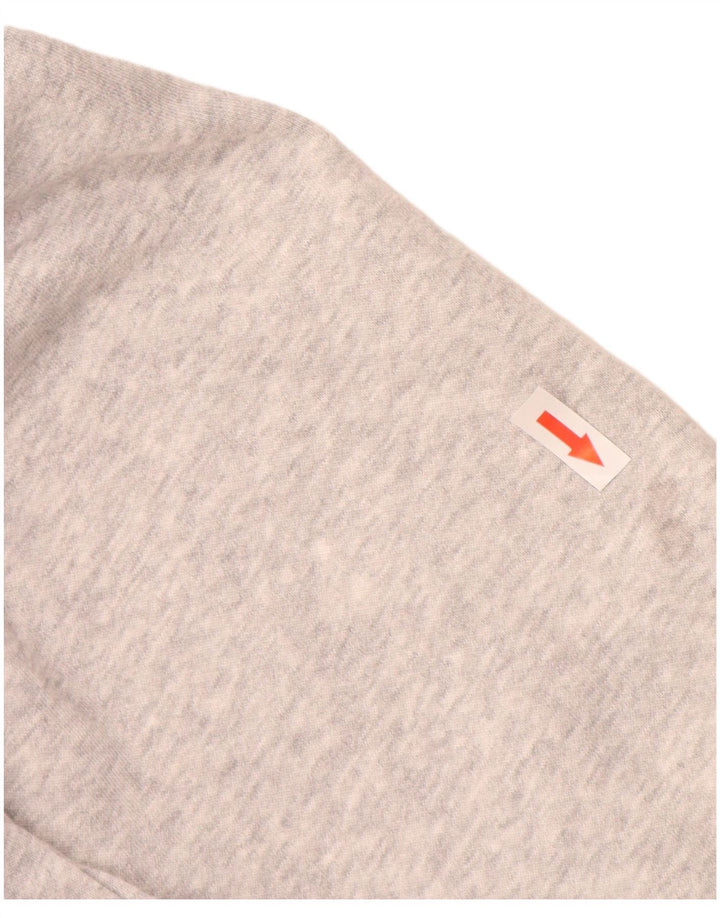 PUMA Womens Graphic Sweatshirt Jumper UK 14 Medium Grey Flecked Cotton
