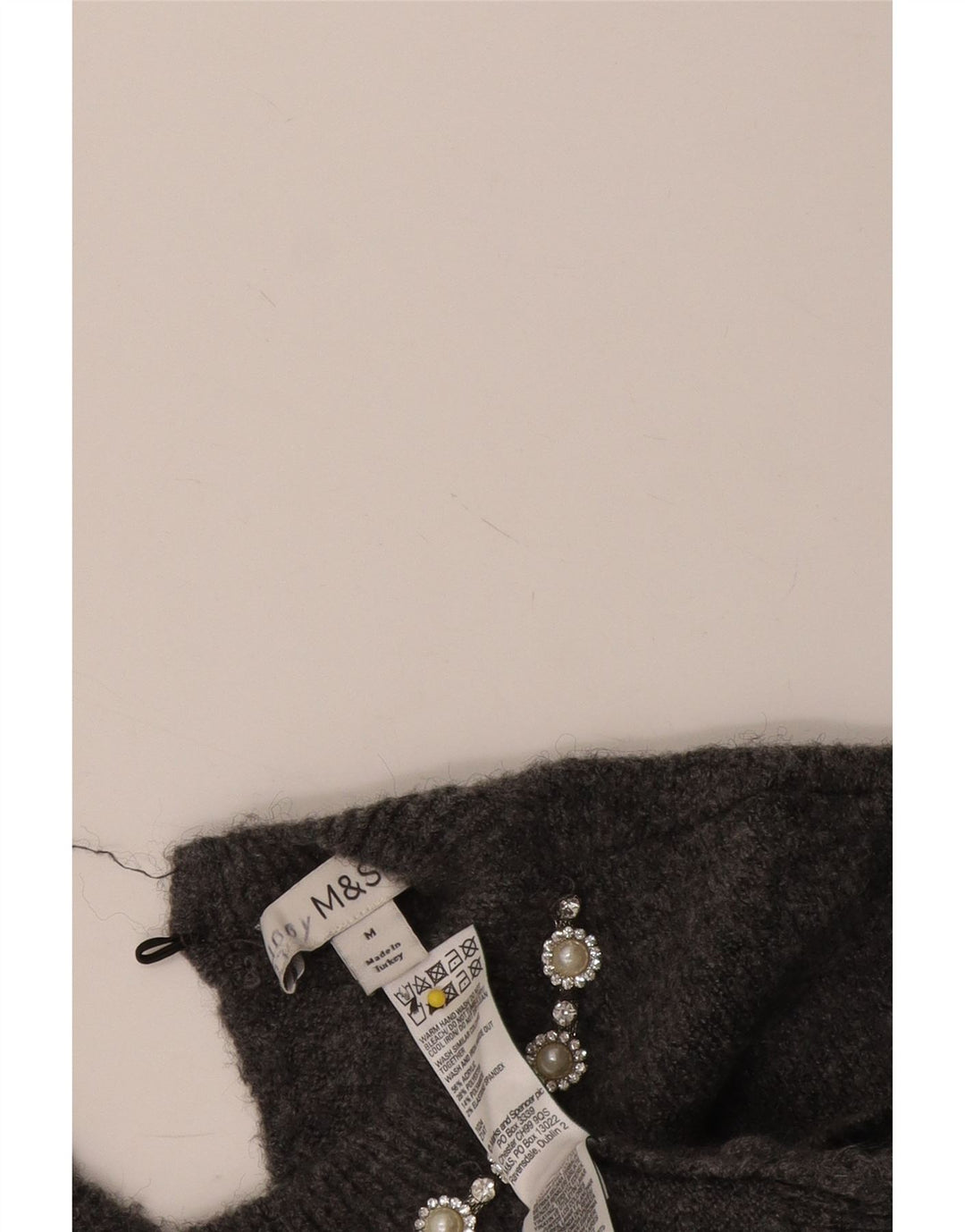 Marks & Spencer Womens Boat Neck Jumper Sweater UK 14 Medium Grey Acrylic