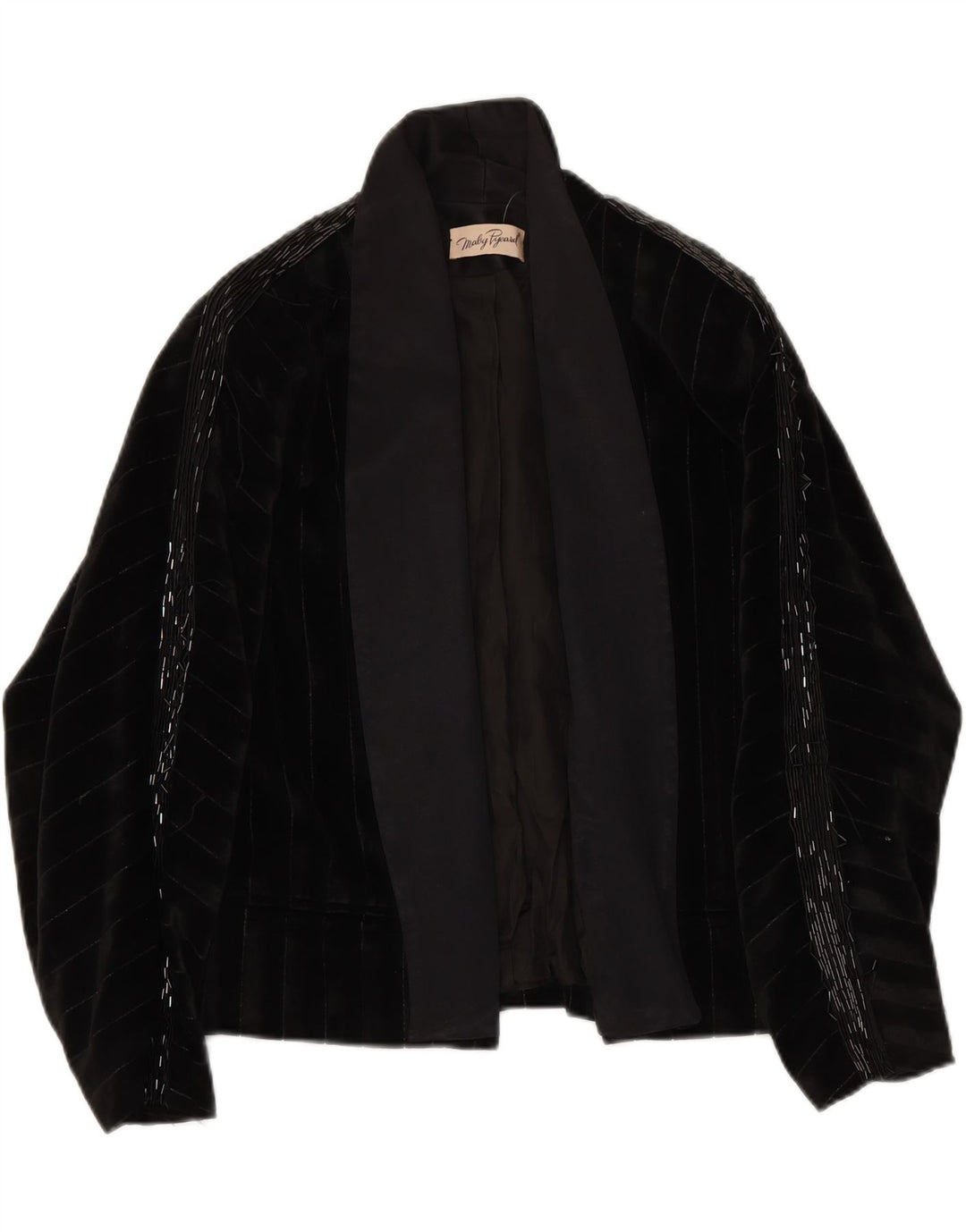 VINTAGE Womens Open Blazer Jacket IT 48 XL Black