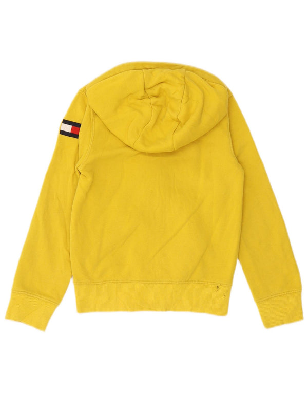 Tommy Hilfiger Boys Graphic Zip Hoodie Sweater 6-7 Years Small Yellow