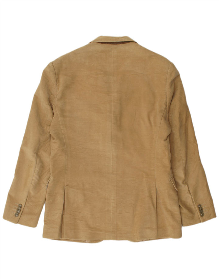 Boggi Mens 3 Button Blazer Jacket IT 50 Large Beige Cotton