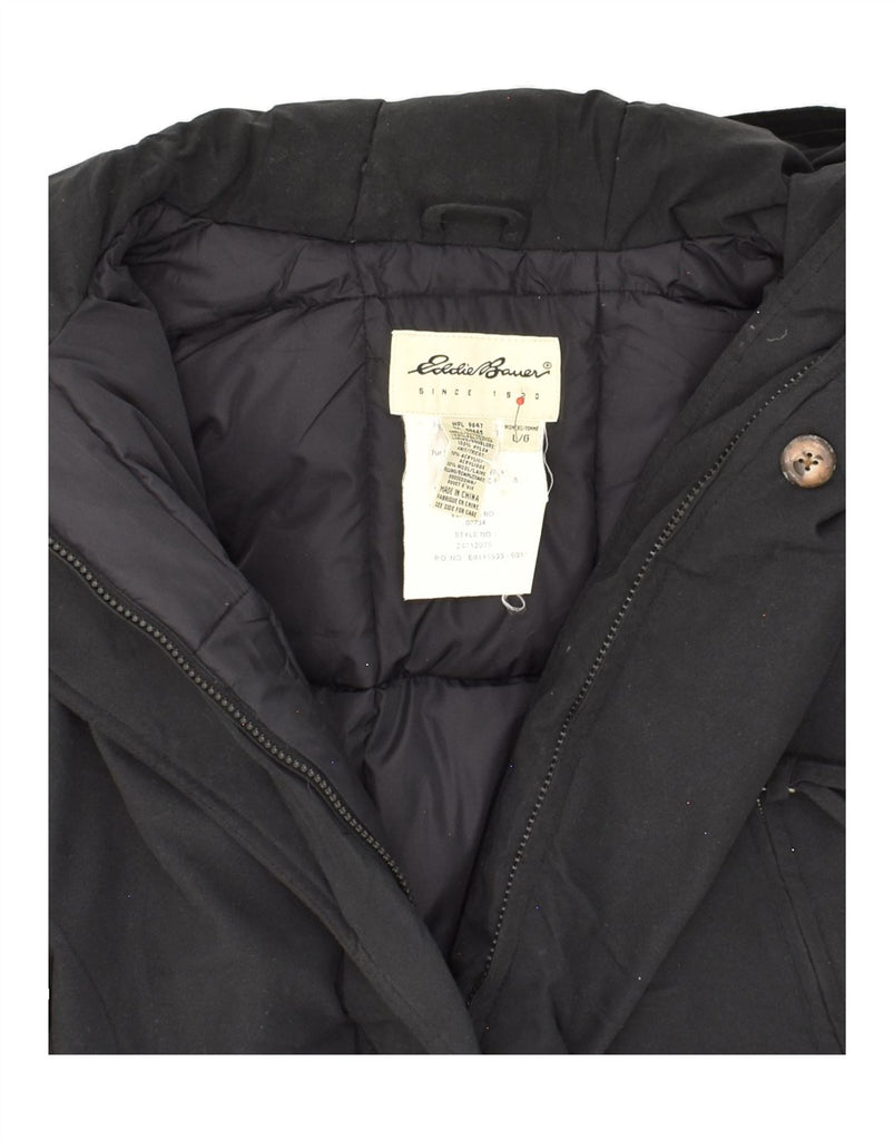 EDDIE BAUER Womens Hooded Padded Coat UK 16 Large Black Polyester Vintage Eddie Bauer and Second-Hand Eddie Bauer from Messina Hembry 