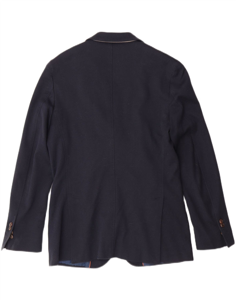 MASSIMO DUTTI Mens 2 Button Blazer Jacket eu 50 2XL Navy Blue Cotton Vintage Massimo Dutti and Second-Hand Massimo Dutti from Messina Hembry 