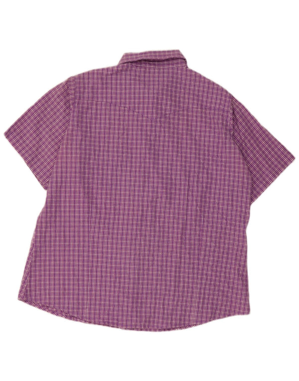 Wrangler Womens Short Sleeve Shirt UK 18 XL Purple Check Cotton