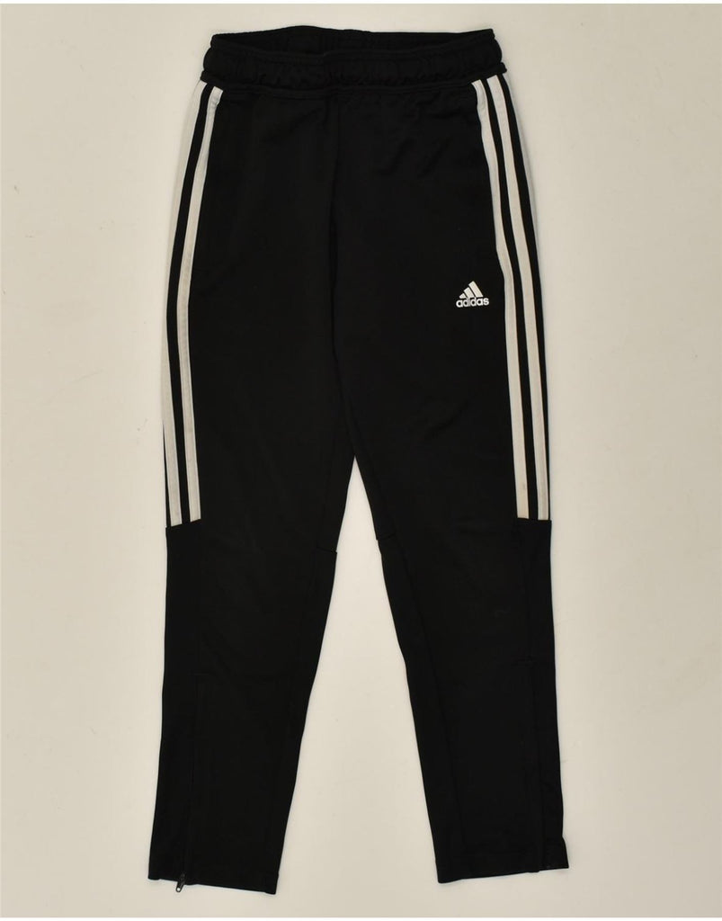 ADIDAS Boys Aeroready Tracksuit Top Jacket 9-10 Years Black Polyester | Vintage Adidas | Thrift | Second-Hand Adidas | Used Clothing | Messina Hembry 