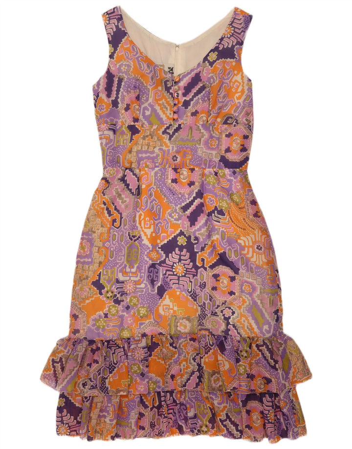Murek Womens Sleeveless Sheath Dress EU 40 Medium Purple Geometric