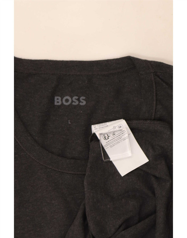 Hugo Boss Mens T-Shirt Top Large Grey Cotton