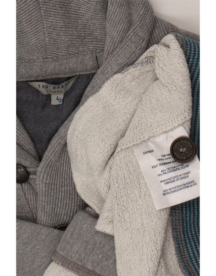 Ted Baker Mens Tracksuit Top Jacket Size 4 Large Grey Cotton