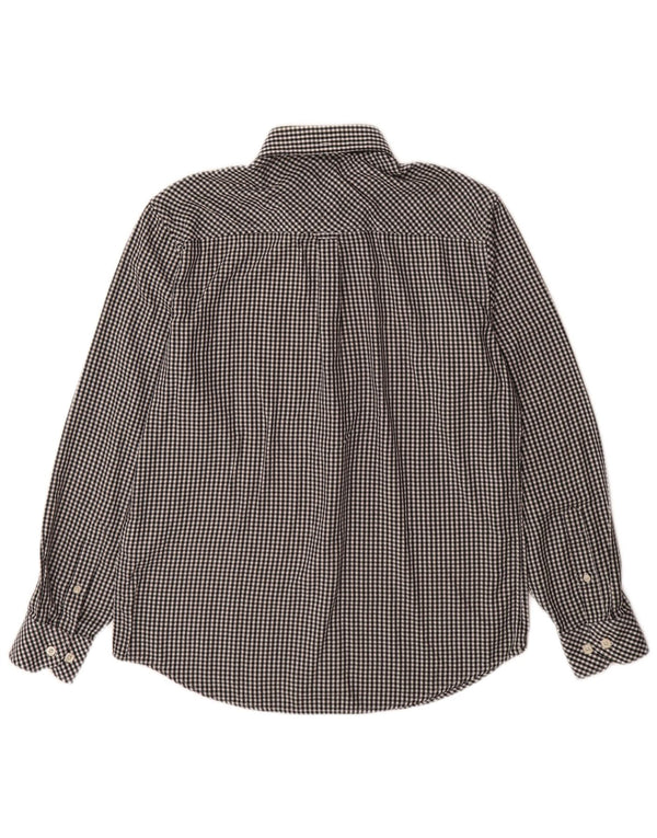BEN SHERMAN Mens Heritage Shirt Medium Black Gingham Cotton