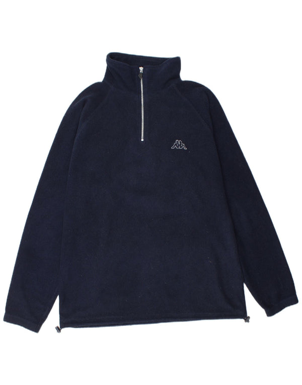 Kappa Mens Zip Neck Fleece Jumper Large Navy Blue Polyester