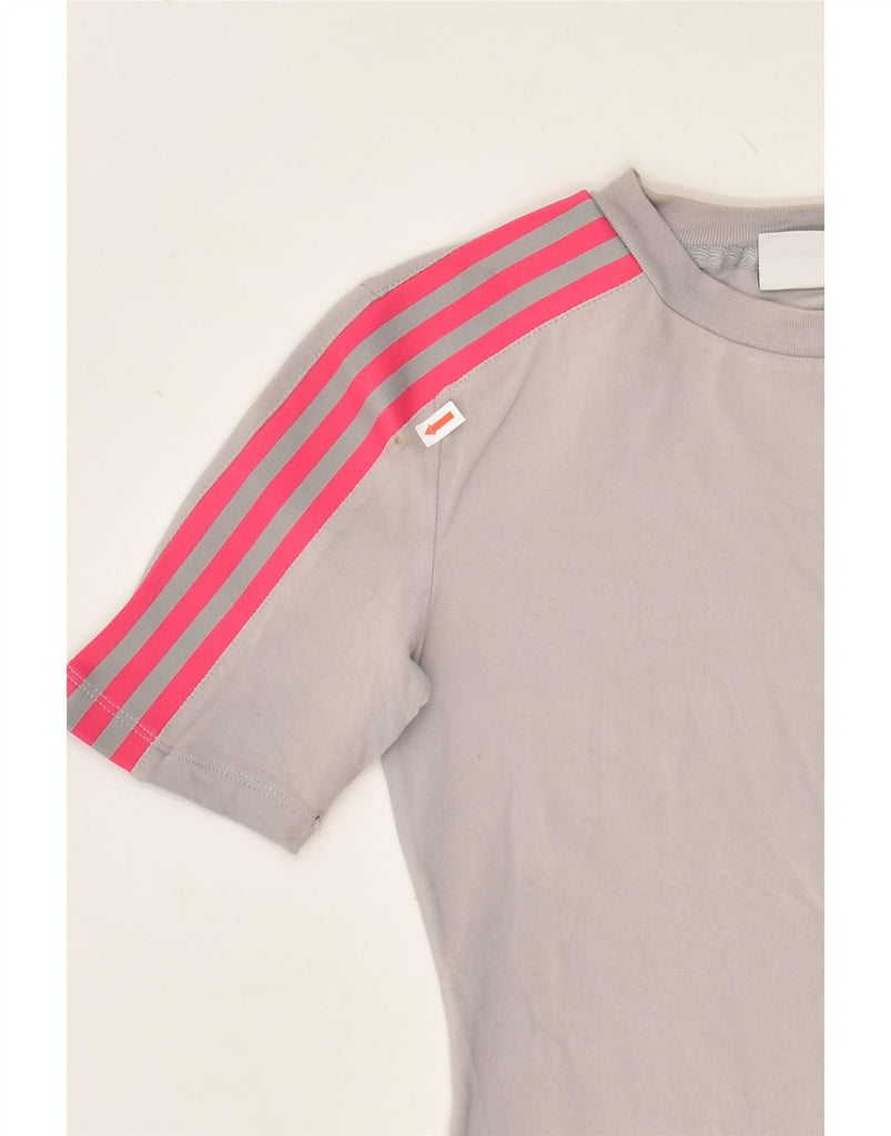 ADIDAS Womens T-Shirt Top UK 8 Small Grey Cotton | Vintage Adidas | Thrift | Second-Hand Adidas | Used Clothing | Messina Hembry 