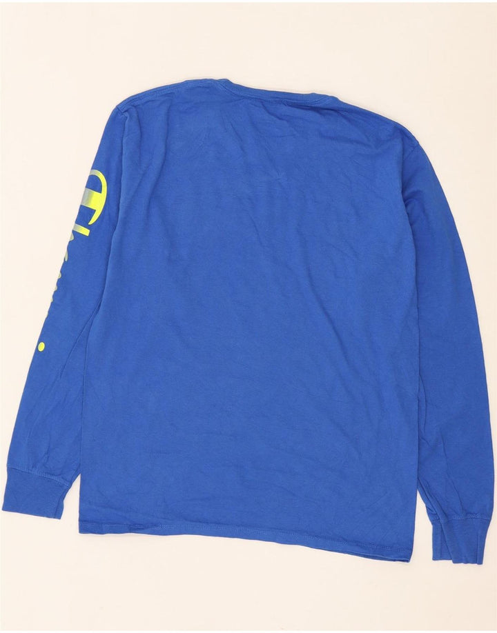 CHAMPION Mens Graphic Top Long Sleeve Medium Blue Vintage Champion and Second-Hand Champion from Messina Hembry 